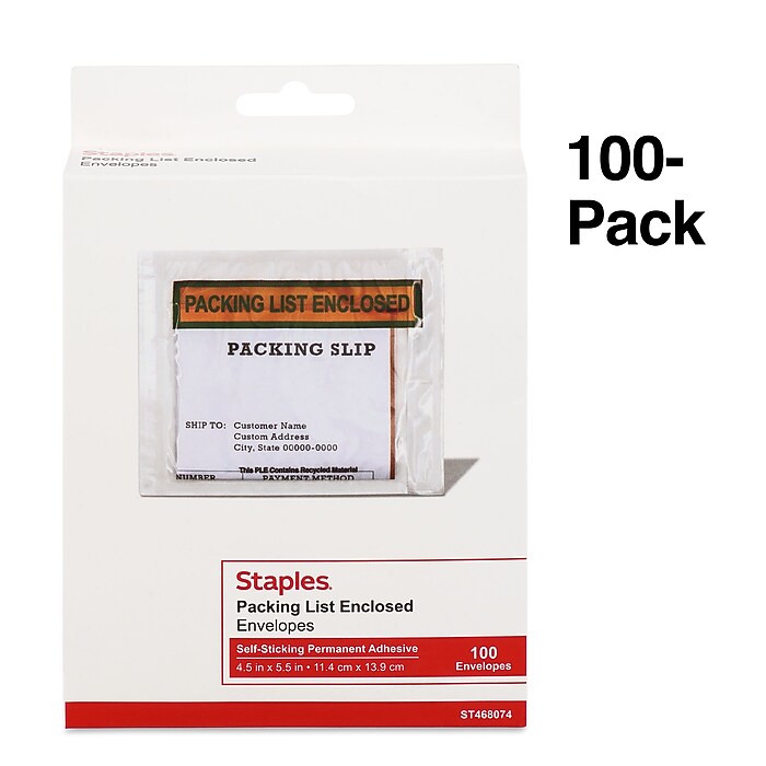 ラッピング・包装 packing staple Staples Packing List Envelope, 4 1/2