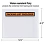 Staples Packing List Envelope, 4 1/2" x 5 1/2", Red, Panel Face, "Packing List Enclosed", 100/Pack (468074)~#|#~s1220330_sc7