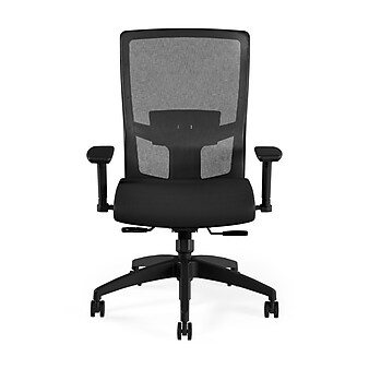 Union & Scale™ Workplace2.0 500 Series Fabric Task Chair, Adjustable Lumbar, 2D Arms, Synchro Seat Slide, Black (51972)