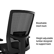 Union & Scale™ Workplace2.0 500 Series Vinyl and Mesh Task Chair, Black, Adjustable Lumbar, 2D Arms, Synchro Seat Slide (51974)