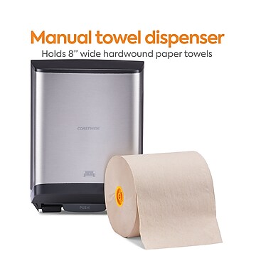 Coastwide Professional™ J-Series Auto-Cut Hardwound Paper Towel Dispenser, Black/Metallic (CWJMHT-S)