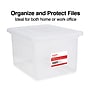 Staples Plastic File Box Snap, Letter/Legal Size, Clear, 4/Carton (TR57620CT)~#|#~s1220994_sc7