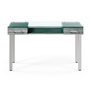 Union & Scale™ Prestige 47" Glass Computer and Writing Desk, Gray (UN56948)