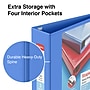 Staples Heavy Duty 3" 3-Ring View Binder, D-Ring, Periwinkle (ST56292-CC)~#|#~s1221784_sc7
