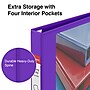 Staples Heavy Duty 1" 3-Ring View Binder, D-Ring, Purple (ST56307-CC)~#|#~s1221812_sc7