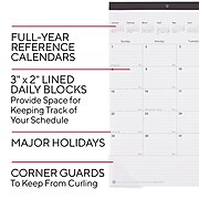 2023 Staples 17" x 22" Desk Pad Calendar, Black (ST12951-23)