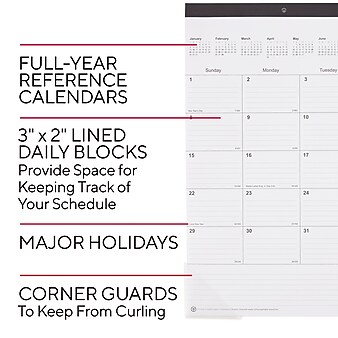 2023 Staples 22" x 17" Desk Pad Calendar, Black (ST12951-23)