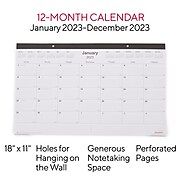 2023 Staples 11" x 18" Desk Pad Calendar, Black (ST17392-23)