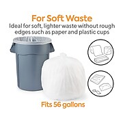 Coastwide Professional™ 50-56 Gal. Trash Bags, High Density, 16 Mic., Natural, 25 Bags/Roll, 8 Rolls (CW18205)