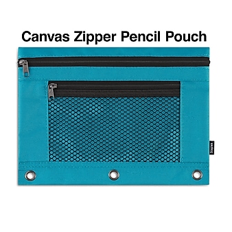 Staples Zipper Pencil Pouches, Assorted Colors, Each (53276)