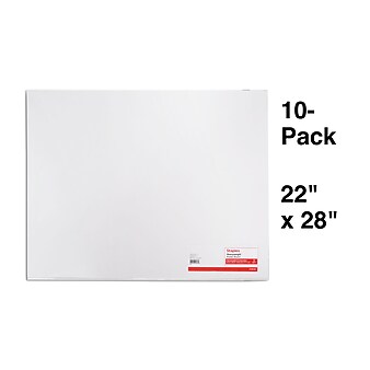 Staples Poster Board, 22" x 28" White, 10/Pack (28126)