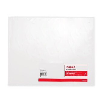Staples Paper Poster Boards, 14" x 11", White, 5/Pack (25301)