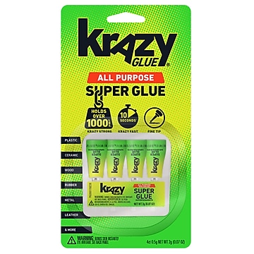 Krazy Glue All Purpose Single Use Glue, 0.5 Oz., 4/Pack (KG582)