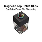 Staples Magnetic Paper Clip Dispenser, Clear/Black (10590)
