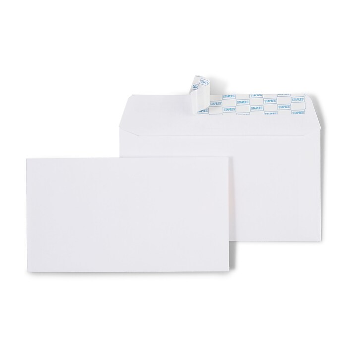 Staples QuickStrip EasyClose #6 3/4 Business Envelopes, 3 5/8