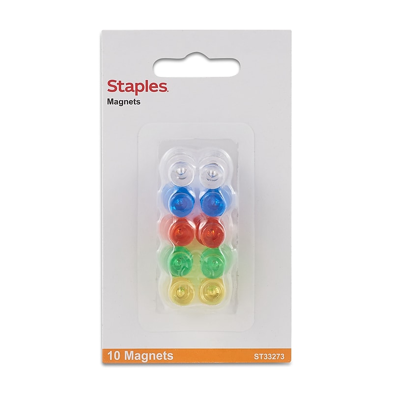 Staples Magnets, Assorted, 10/Pack (33273-CC) image 1