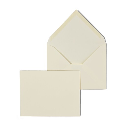 Staples Gummed Invitation Envelopes, 5.75" x 4.38", Ivory, 100/Box