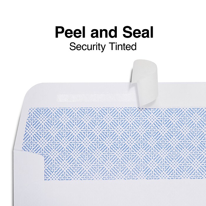Aimoh 300-Pack #6 3/4 Security Tinted Envelopes - Self-Seal 3-5/8 X 6-1/2 Inch White Business Envelopes
