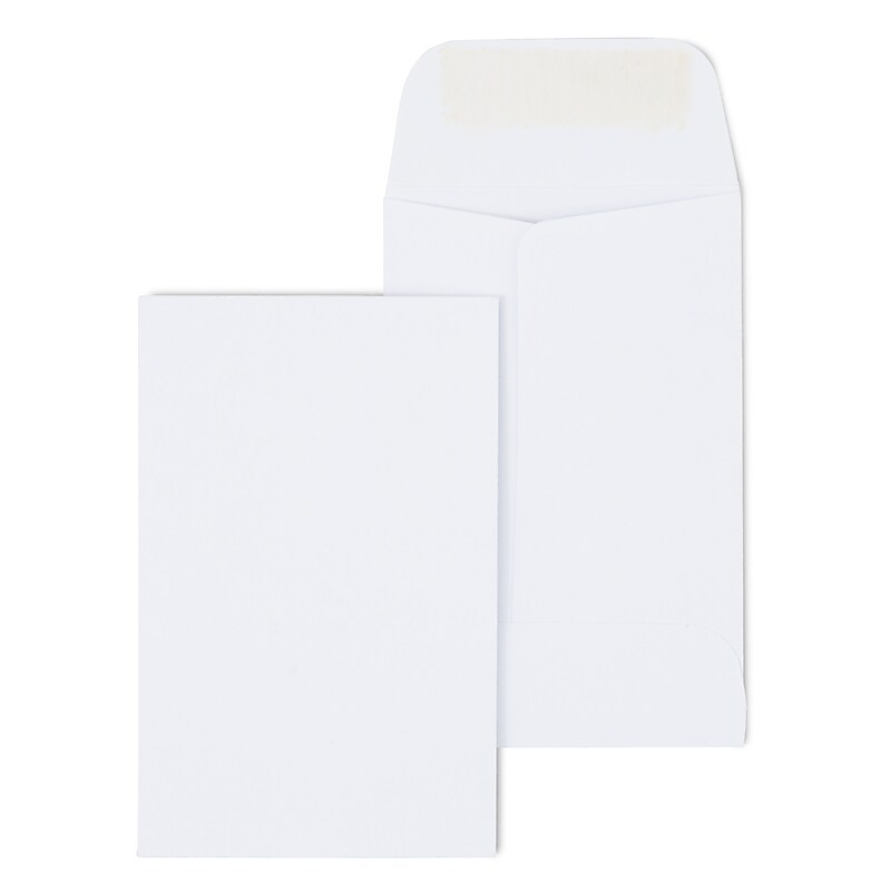 Staples #1 Coin Envelope, 2 1/4" x 3 1/2", White, 100/Pack (50182) image 1