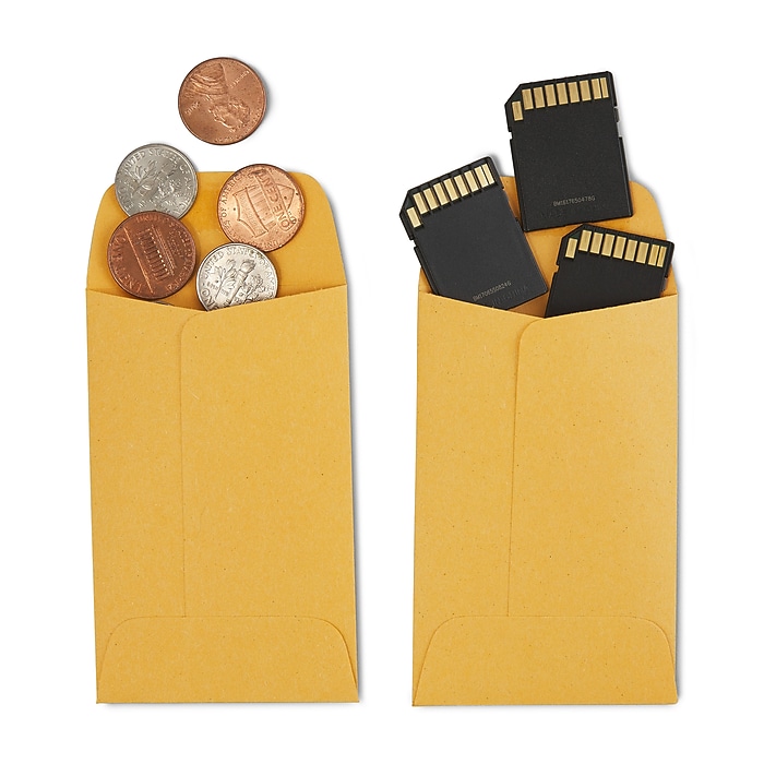 Staples Kraft #1 Coin Envelopes, 2 1/4