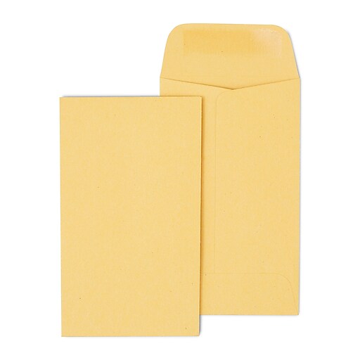 Staples® 3 Currency/Coin Envelope, 2 1/2" x 4 1/4", Brown, 500/Box