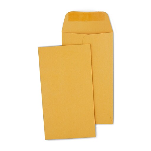 Staples Gummed 5 Currency Envelope, 5.5" x 3.13", Brown, 500/Box