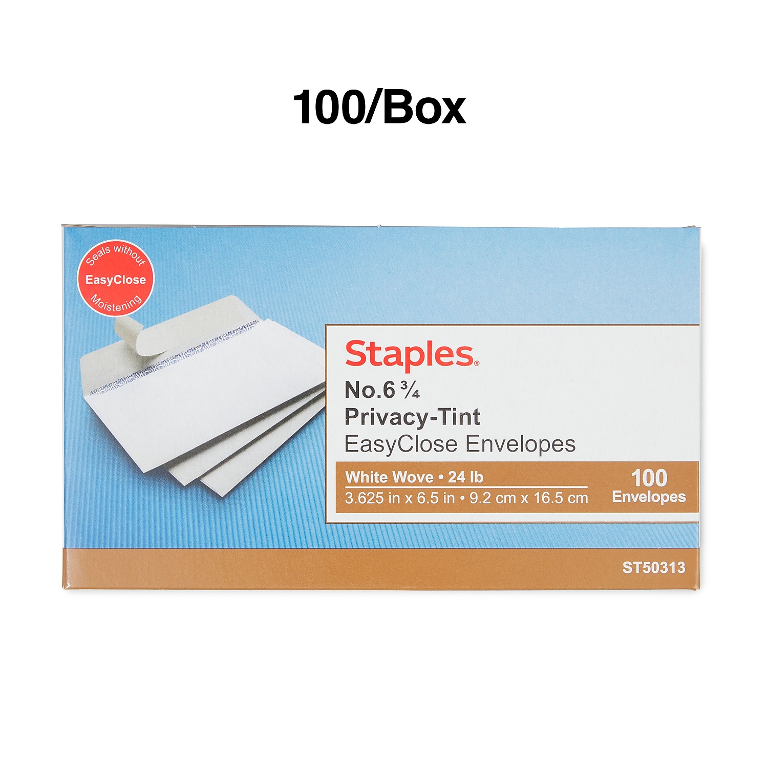Staples EasyClose Sicherheits-Tön #6-3/4" Umschläge 100/Box 50313 - Bild 4 von 5