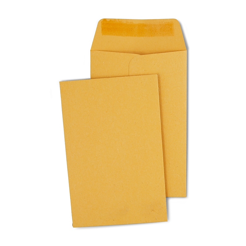 Staples® #4 Currency/Coin Envelope, 4.25"H x 3"W, Brown, 500/Box (SPL17191/19846) image 1