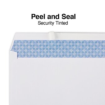 Staples EasyClose Security Tinted #10 Business Envelopes, 4 1/8" x 9 1/2", White, 500/Box (50312)