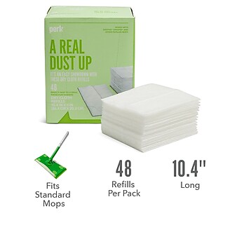 Perk™ Dry Cloth Pad Refills, White, 48/Pack (PK54908)