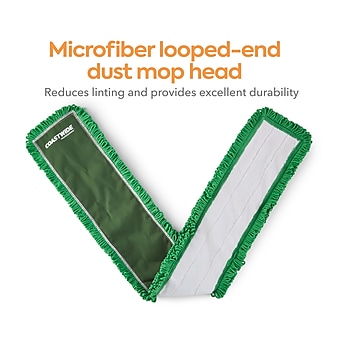 Coastwide Professional™ Looped-End Dust Mop Head, Microfiber, 48" x 5", Green (CW56772)