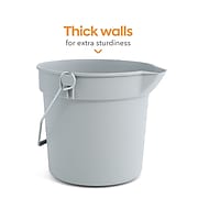 Coastwide Professional™ Plastic Bucket, 10 Qt., Gray (CW58017)