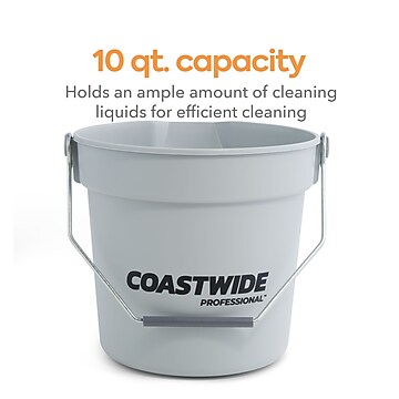 Coastwide Professional™ Plastic Bucket, 10 Qt., Gray (CW58017)