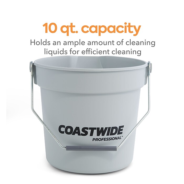 Coastwide Professional™ Plastic Bucket, 10 Quart, Gray (CW58017