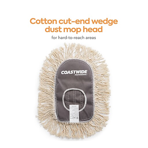 Coastwide Professional™ CutEnd Wedge Dust Mop Head, Cotton, White