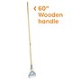 Coastwide Professional™60" Side Gate Wood Wet Mop Handle, Galvanized Metal Head (CW58007)~#|#~s1223808_sc7