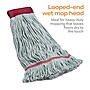 Coastwide Professional™ Looped-End Wet Mop Head, Large, Recycled PET/Cotton Blend, 5" Headband, Blue (CW57755)~#|#~s1223917_sc7