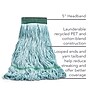 Coastwide Professional™ Looped-End Wet Mop Head, Medium, Recycled PET/Cotton Blend, 5" Headband, Blue (CW57753)~#|#~s1223918_sc7