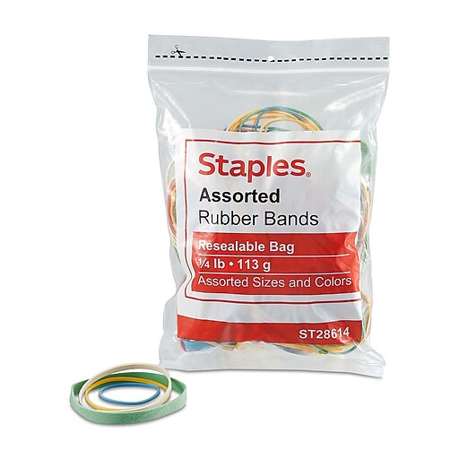 Staples Economy 54 Rubber Bands, Assorted Colors, 200/Pack (28614CC