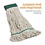 Coastwide Professional™ Looped-End Wet Mop Head, Medium, Cotton, 5" Headband, White (CW57749)~#|#~s1224021_sc7