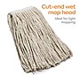 Coastwide Professional™ Cut-End Wet Mop Head, #16, Cotton, 1" Headband, White (CW57742)~#|#~s1224161_sc7