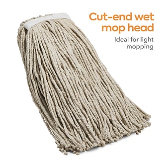 Coastwide Professional™ Cut-End Wet Mop Head, #32, Cotton, 1" Headband, White (CW57745)