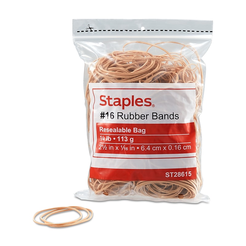Staples Economy #16 Rubber Bands, 2-1/2" x 1/16", 500/Pack (28615-CC) image 1