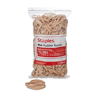 Staples Economy Rubber Bands, #64, 1 lb. Bag, 380/Pack (28618-CC)