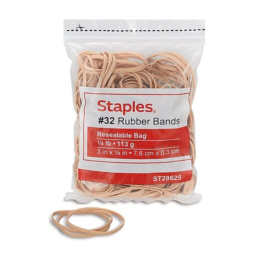 Staples Economy Rubber Bands, 32, 1/4 lb. Bag, 225/Pack (28625CC