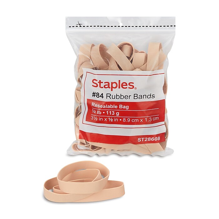 Staples Economy #84 Rubber Bands, 3-1/2
