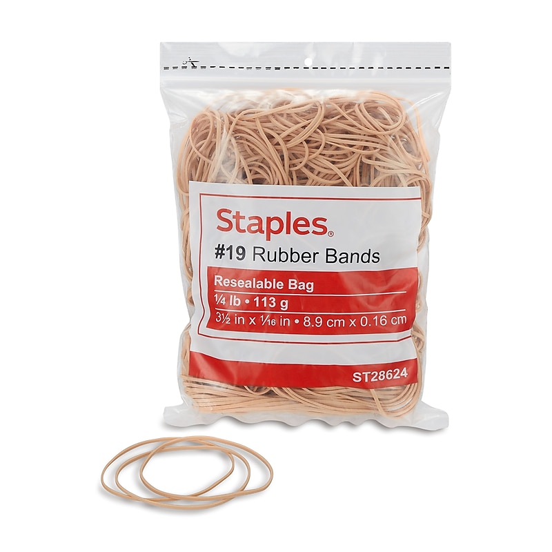 Staples Economy #19 Rubber Bands, 3-1/2" x 1/16", 375/Pack (28624-CC) image 1