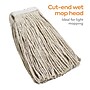 Coastwide Professional™ Cut-End Wet Mop Head, #20, Cotton, 1" Headband, White (CW57743)~#|#~s1224266_sc7
