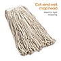 Coastwide Professional™ Cut-End Wet Mop Head, #24, Cotton, 1" Headband, White (CW57744)~#|#~s1224269_sc7