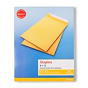 Staples Economy Catalog Envelopes 7-1/2" x 10-1/2" White Wove 100/Box 233569 
